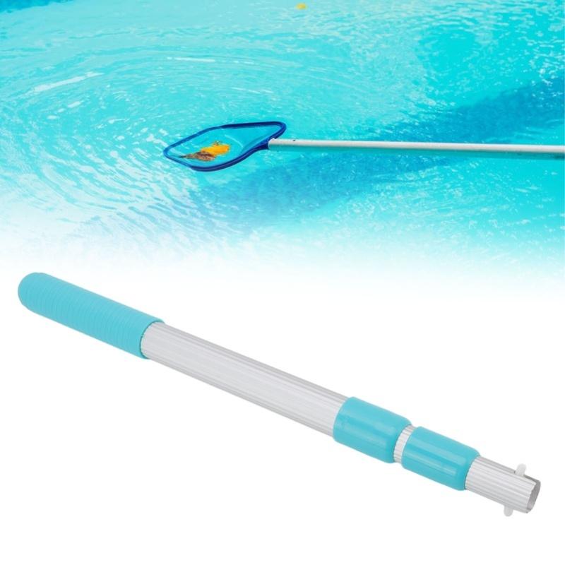 Swimming Pool Telescopic Pole 3 Sections Aluminum ABS Pool Cleaning Net Handle For Cleaning Accessory