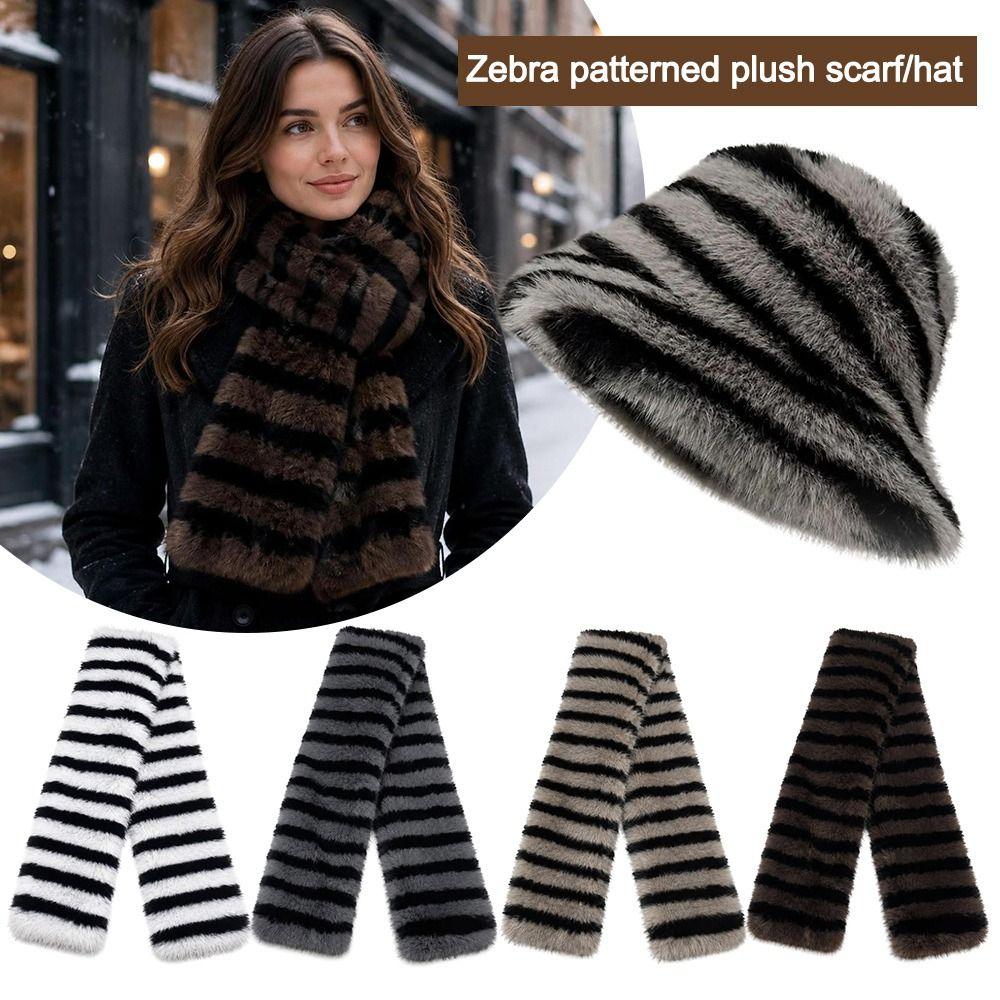 Windproof Winter Hat Scarf Set Thick Warm Plush Snood Scarf New Winter Hat Scarf Women