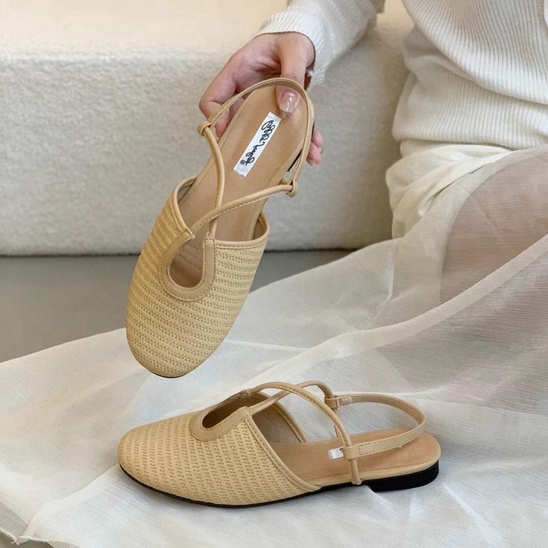Fashion SUOJIALUN 2025 New Brand Women Flat Shoes Fashion Round Toe Ladies Elegant Single Shoes Soft Flat Heel Outdoor Dress Sandal Shoe