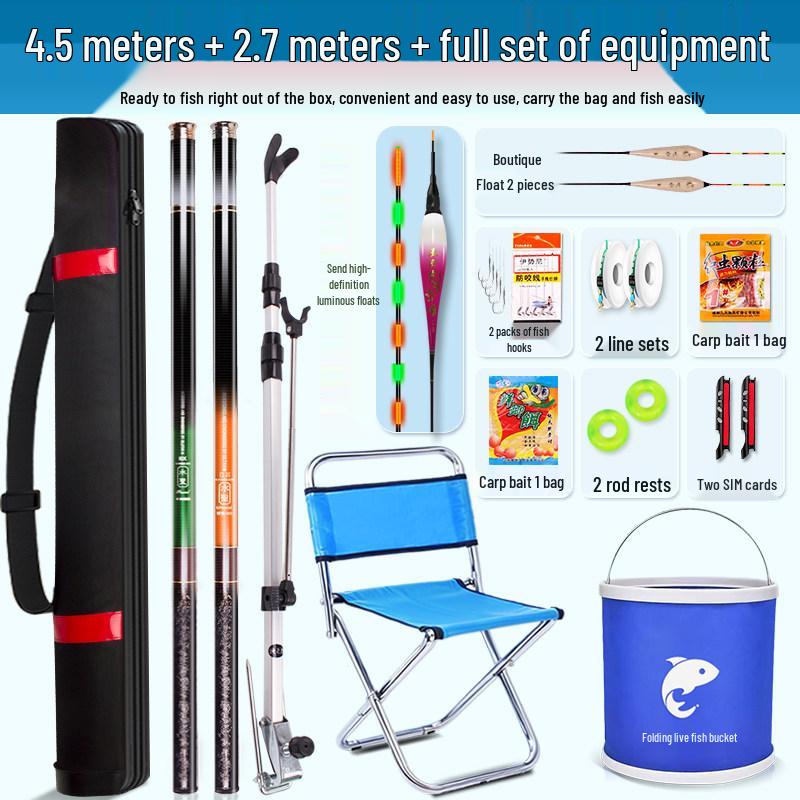 Beginner's Complete Fishing Rod Set with Tackle Supplies