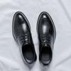 British Men'S Shoes Black Trend Casual Business Dress Leather Shoes With Suit Men'S Pointed Leather Shoes 66773-5-R