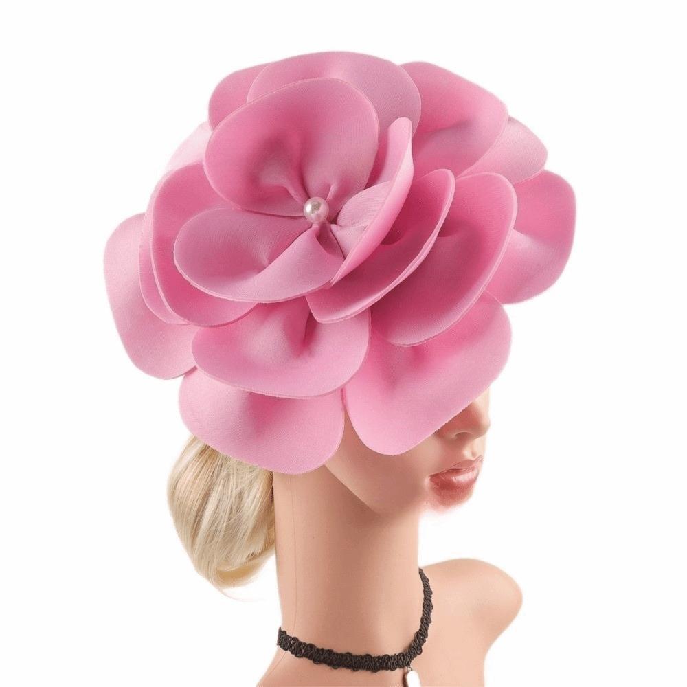 Modisches Kopfschmuck 3D Blume Fascinator Hut Große Blume Formell Rose Fascinators Teeparty Hüte Teepartys