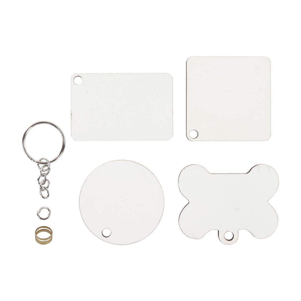 201pcs Sublimation Keychain Blanks Double Sided Printing Improve Hands On Ability Heat Transfer Keychain for DIY