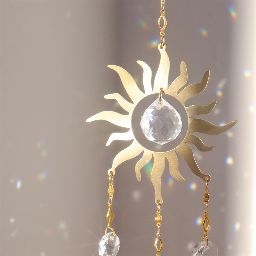 Suncatcher Crystal Wind Chimes Hexagon Sun Catchers Pendant Light Catcher Garden Window Wedding Curtain Chandelier Home Decor