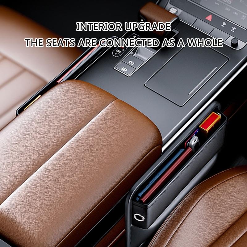 Multifunctional Car Seats Slot Storage Leather Pouches Space Saving for Key Phones Wallets Organizing Personal Items
