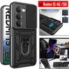Slide Lens Armor Funda for Xiaomi Redmi 15 5G Case for Redmi 15 4G Case Magnetic Ring Stand Holder Cover Anti-knock Back Capa