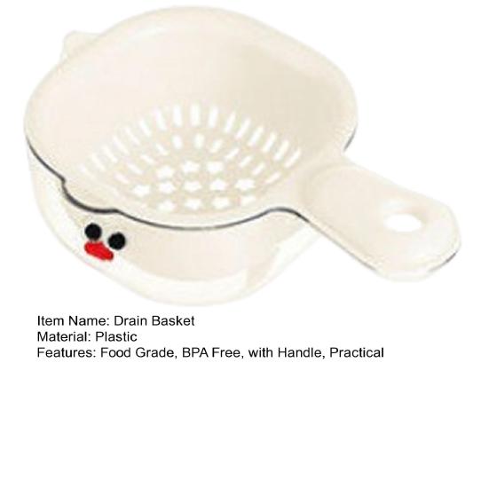 Multifunctional Drain Basket Fruit Cleaning Bowl with Strainer BPA Free Dual-Layer Design Fruit Strainer Draining Basket with Handle