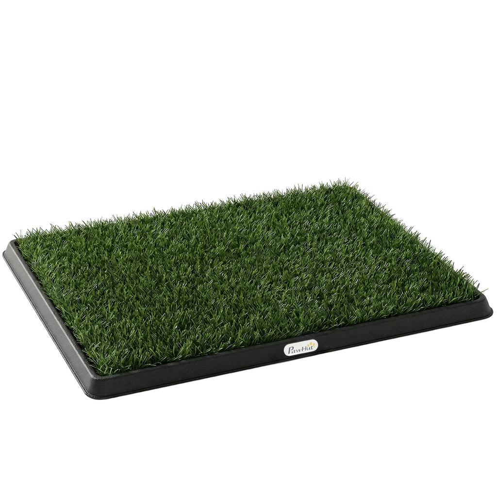 Dog Mat with Tray and Artificial Grass, 63 x 50.5 cm, Green