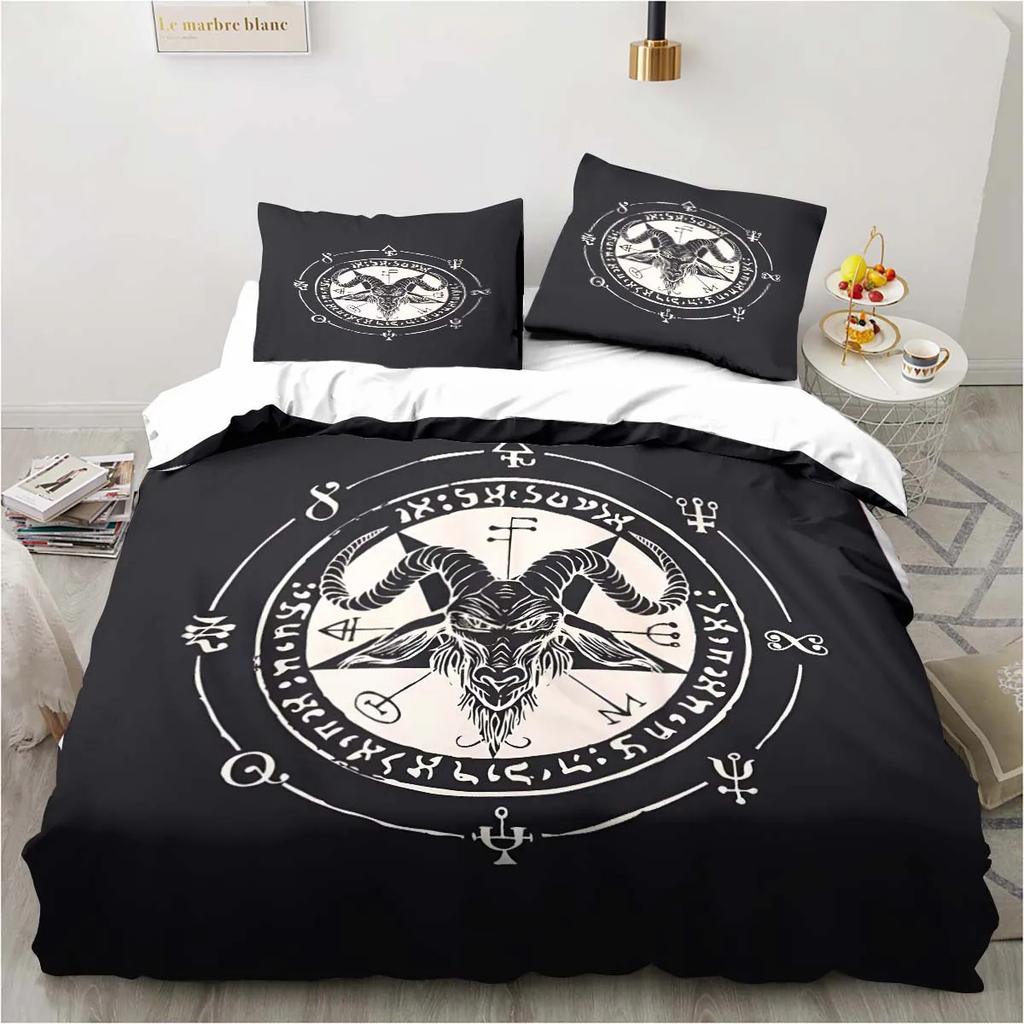 Satanisch Satan Teufel Bettwäsche Set Jungen Mädchen Einzelbett Queen Size Bettbezug Kissenbezug Bett Kinder Erwachsene Mode Heimtextilien