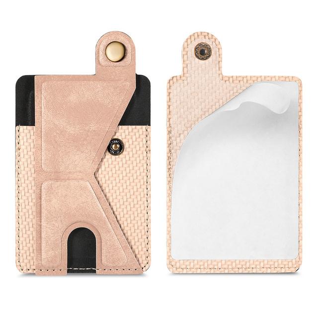 Cell Phone Adhesive Stick On Credit Card Magnetic Pocket Holder Slim Leather Wallet Sleeve For Iphone Smartphone Bag For Samsung