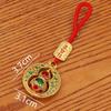 Gold Sand Zakiram Fu Pendant: Wealth & Fortune Bag Keyring for Peace, Joy, Happiness