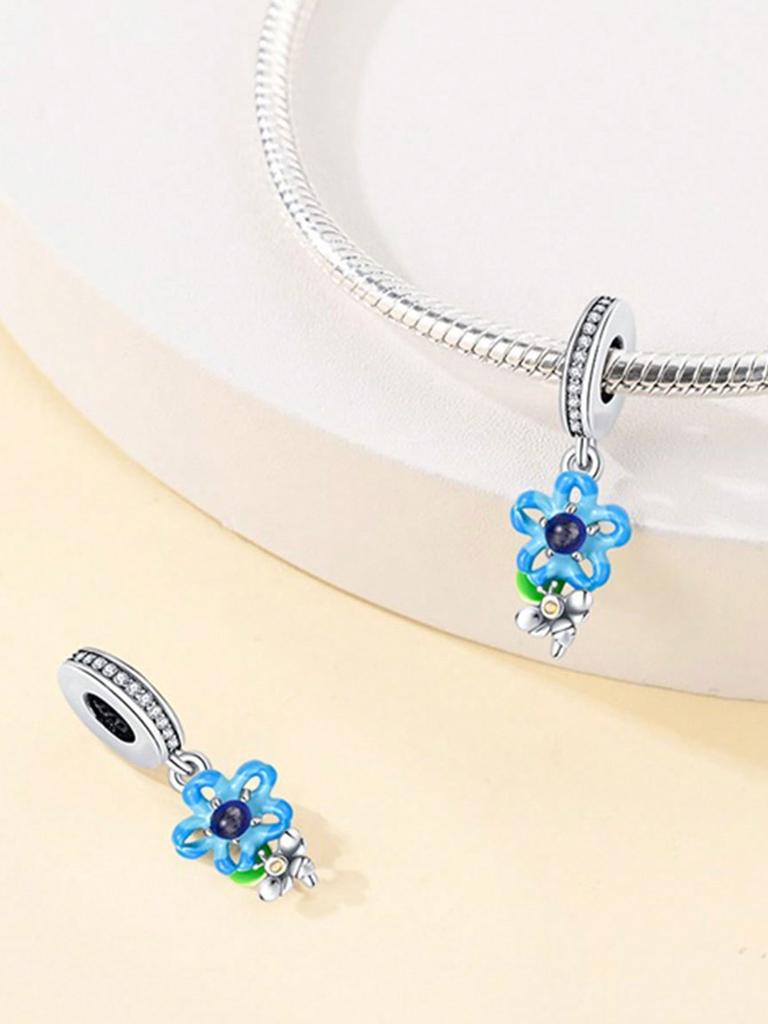 Graduation Season Blue Butterflybeads Charm Copper Plated Fit Charms Copperoriginal Bracelet For Jewelry Making Diy Charm