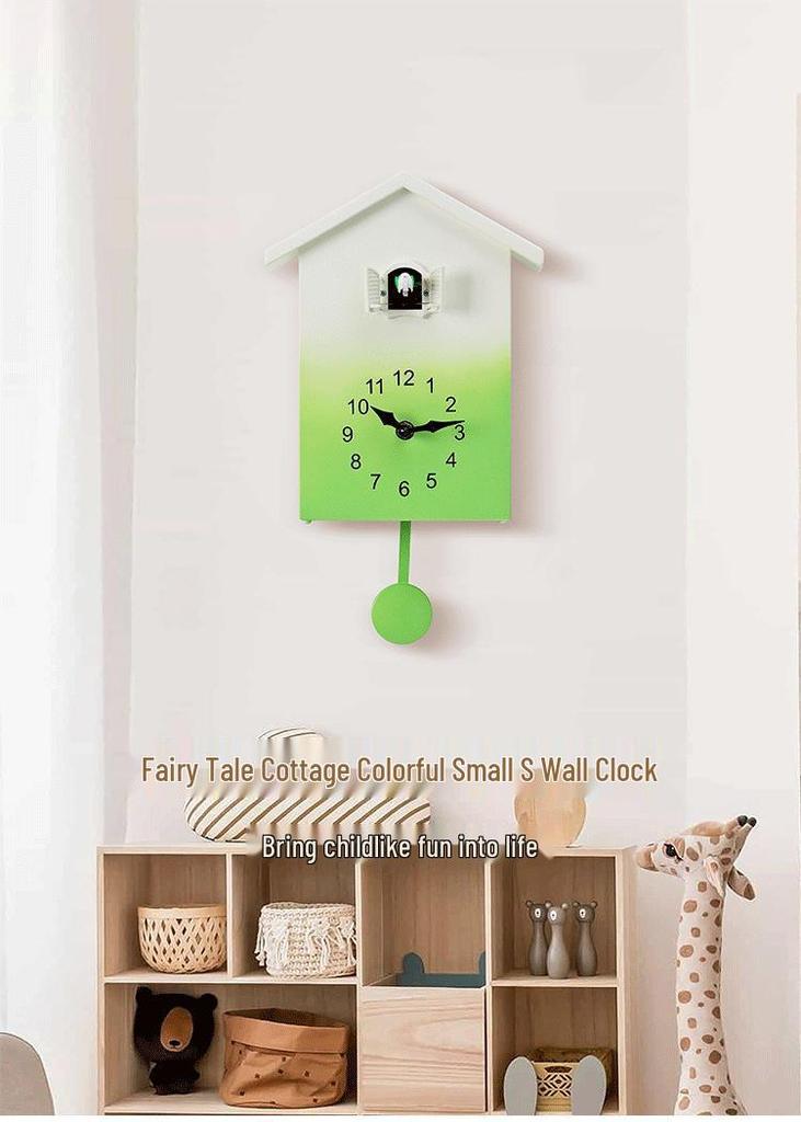 Nordic Style Cuckoo Wall Clock with Hourly Bird Time Announcement - Model T62.