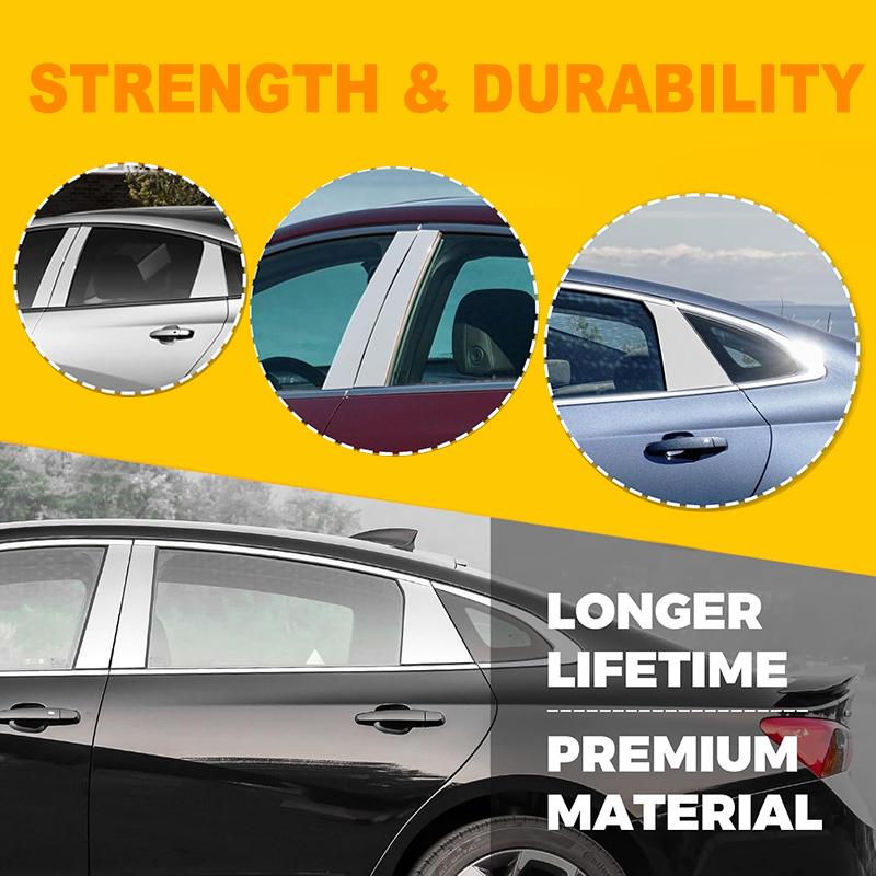6pcs/set Chrome Car B C Pillar Posts Door Window Trim Cover For Chevrolet Malibu 2016 2017 2018 2019 2020 2021-2024 Column Stickers