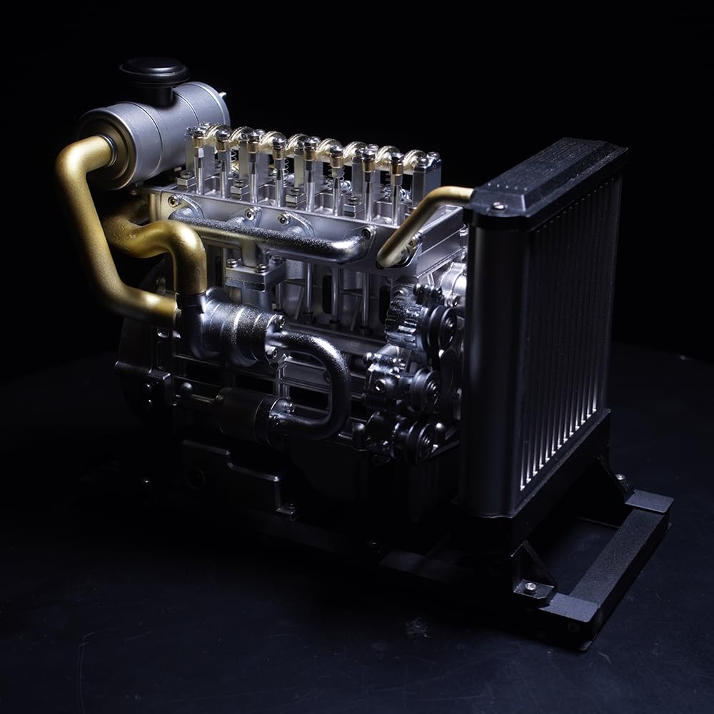 TECHING Diesel Engine Assembly Fully 3D 300 Adult Motor Estimated Construction 4 Hours Kit, Functional, Puzzle, Metal, Pieces, Physics, Toy, Gift,