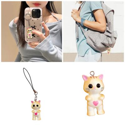 Porte-clés Charme Chat Dessin Animé Mode Ornement Doux Porte-clés Voiture Femme Porte-clés Sac à Dos Sac à Main Porte-clés Dragonne Téléphone