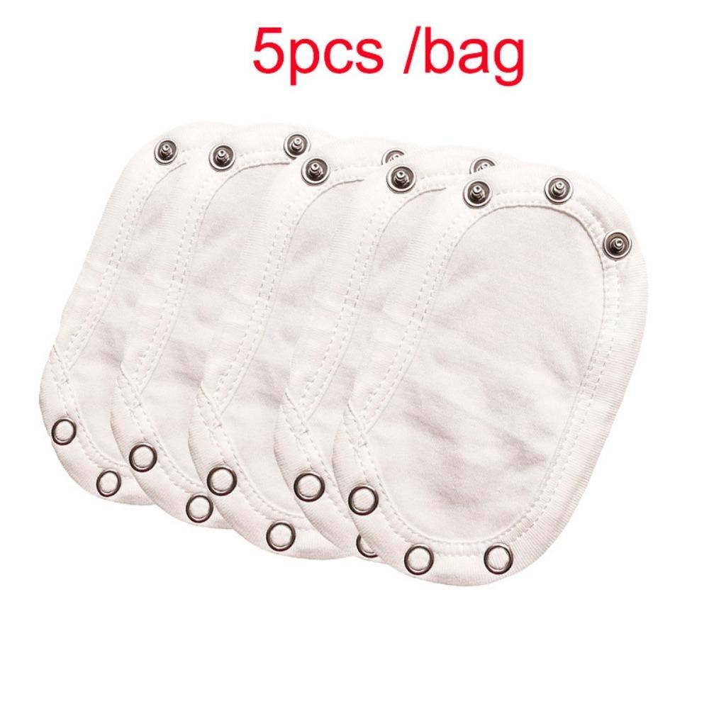 

5pcs Cotton Lengthen Pads White Bodysuit Extension Strap Baby Bodysuit Extender For Baby Boys Girls
