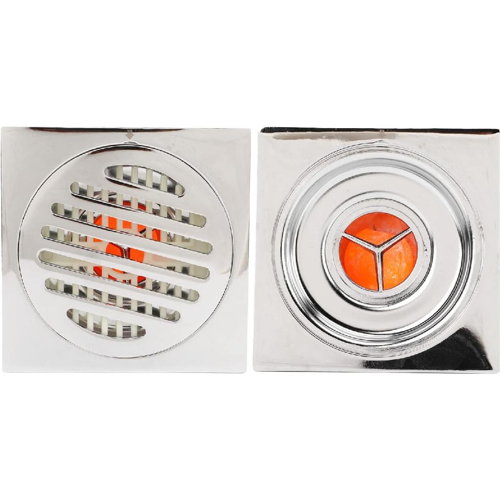 Odor Proof Floor Drain, Copper Stainless Steel Magnetic Levitation Floor Drain, Square Large Displacement Shower Floor Drain for Kitchen Bathroom