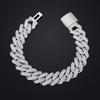 Cross-border 14mm2 Row 5A Full Zircon Cuban Chain Hip-hop Bracelet Unisex Iron Electroplated Jewelry