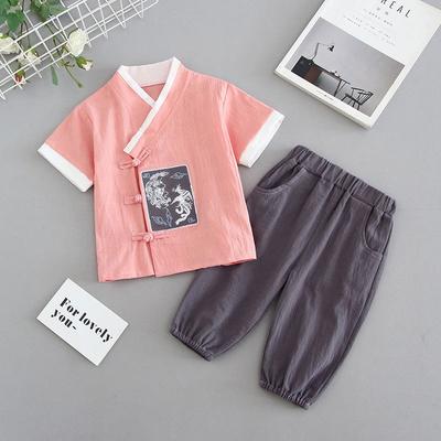 Wochenaltes Kleid Baby Sommer Anzug im chinesischen Stil Kinder Chinesisch Kratz Woche Yan Jungen Tang-Anzug Mädchen Nationale Hanfu