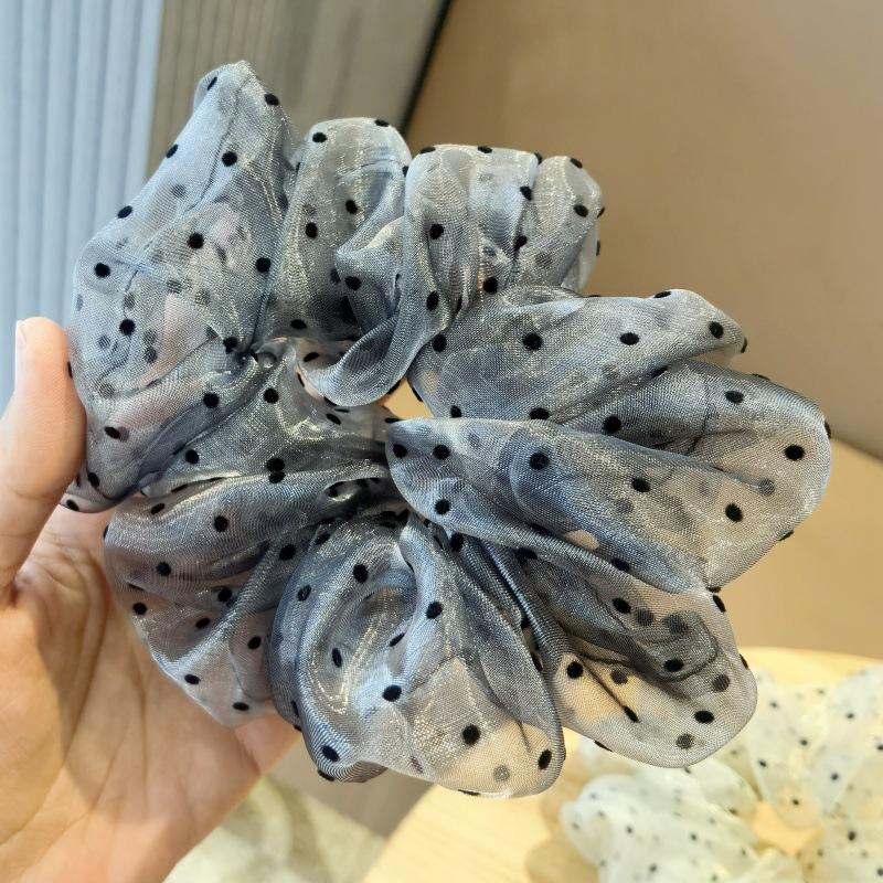 

Аксессуары для волос, Органза в горошек, Большое кольцо толстой кишки, Резинка для волос.