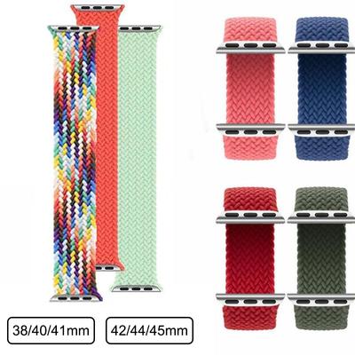 Πλεκτό Solo Loop Nylon Fabric Strap for Apple Watch Band 44mm 40mm 38mm 42mm Elastic Bracelet for Iwatch Series 6 SE 5 4 3