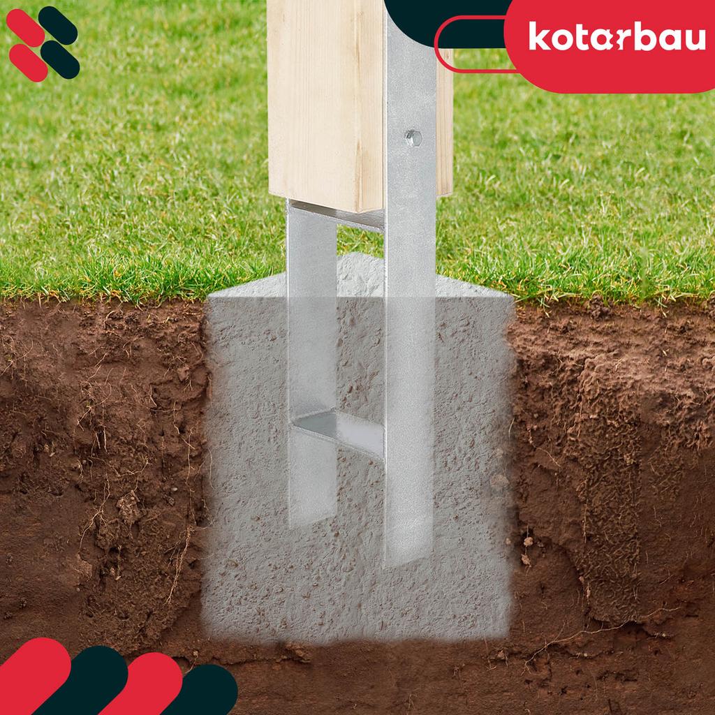 H-Shaped Column Base For Embedding, Bracket, Galvanized Steel Anchor, 100 Mm