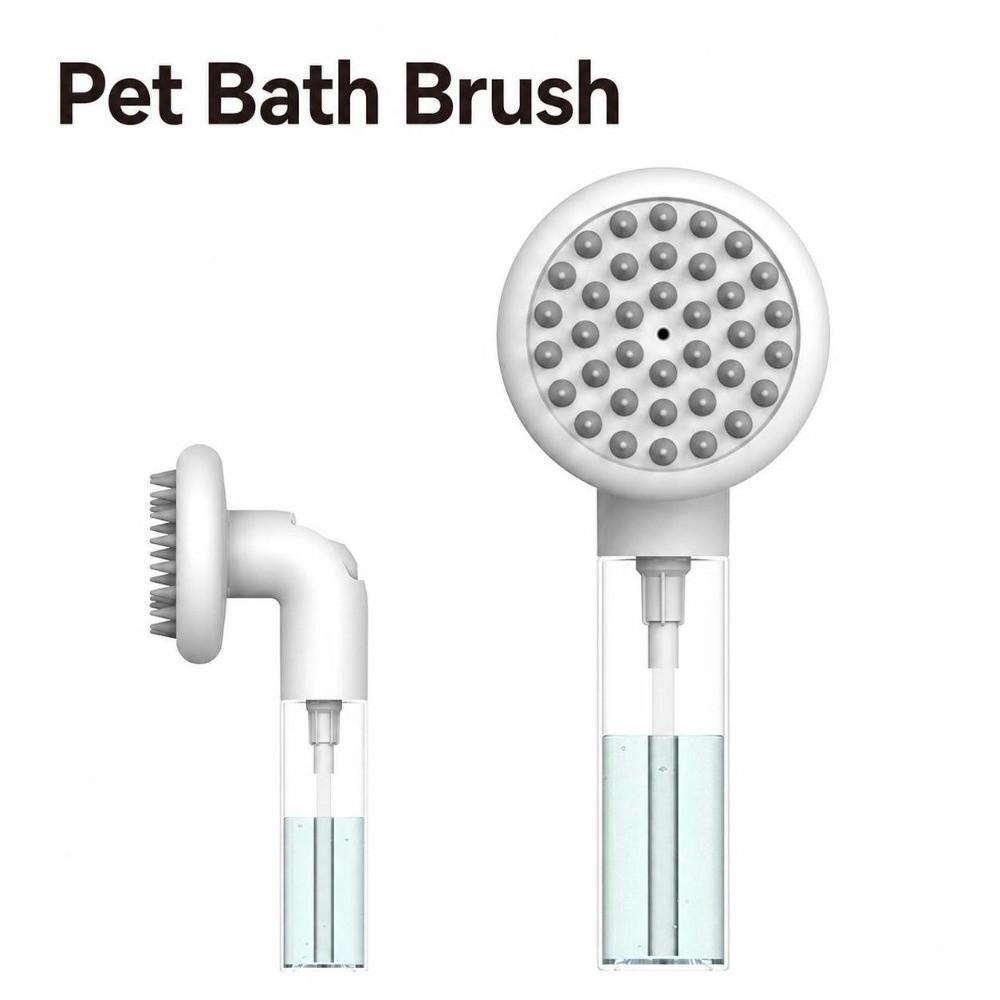 Soft Silicone Dog Bath Brush 3 In1 Design Shampoo Brush Massage Brush Head Pet Grooming Washing