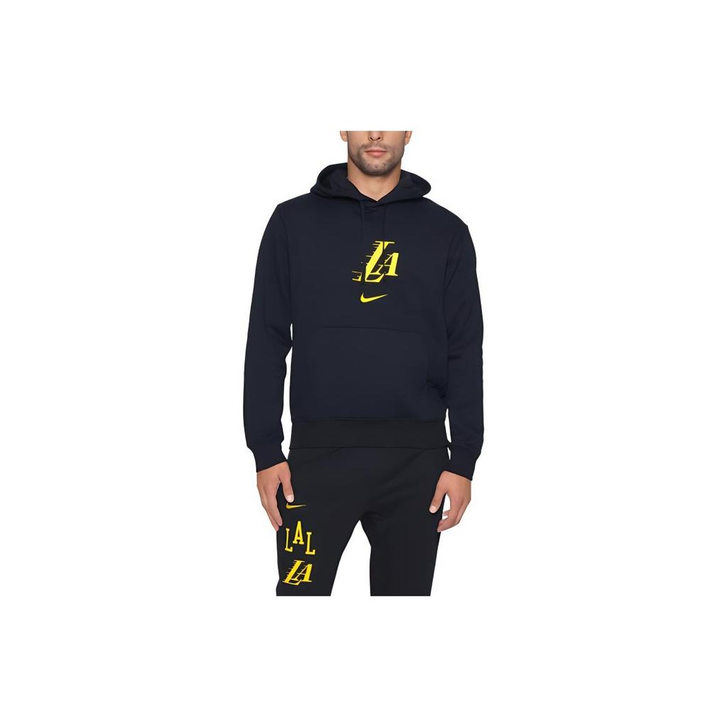 Nike Club Fleece City Edition NBA Los Angeles Lakers Letter Hoodie Casual Long Sleeve Sweatshirt Men Hoodies Black DZ0088-010