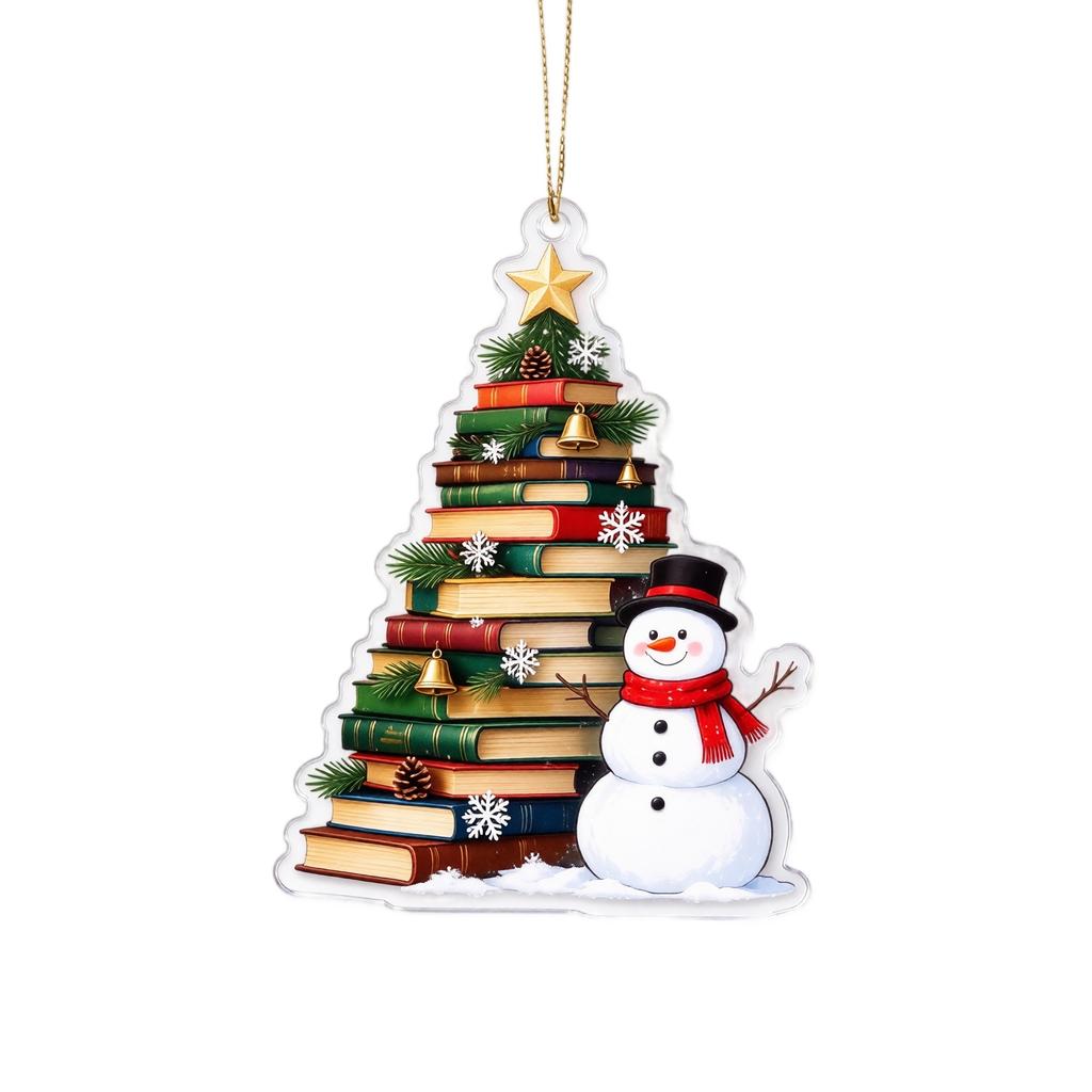 Christmas Acrylic Hanging Ornament, 2D Flat Holiday Tree Decoration for Home and Gift