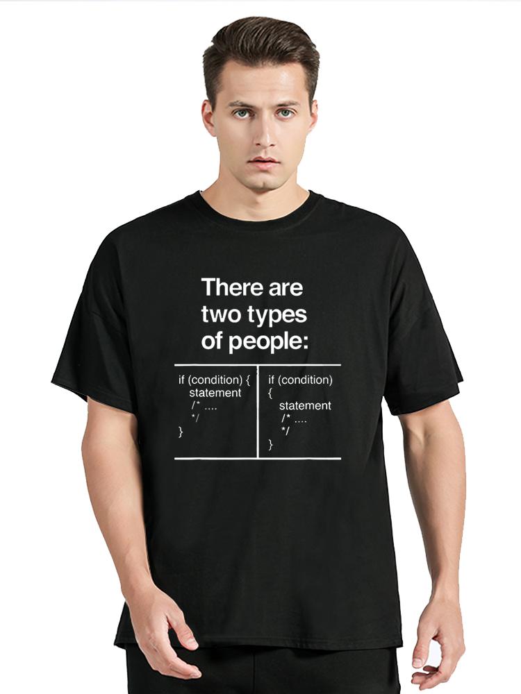 There Are Two Types Of People Funny Programmer Coder T Shirts Streetwear Short Sleeve Birthday Gifts Summer Style T-shirt Men