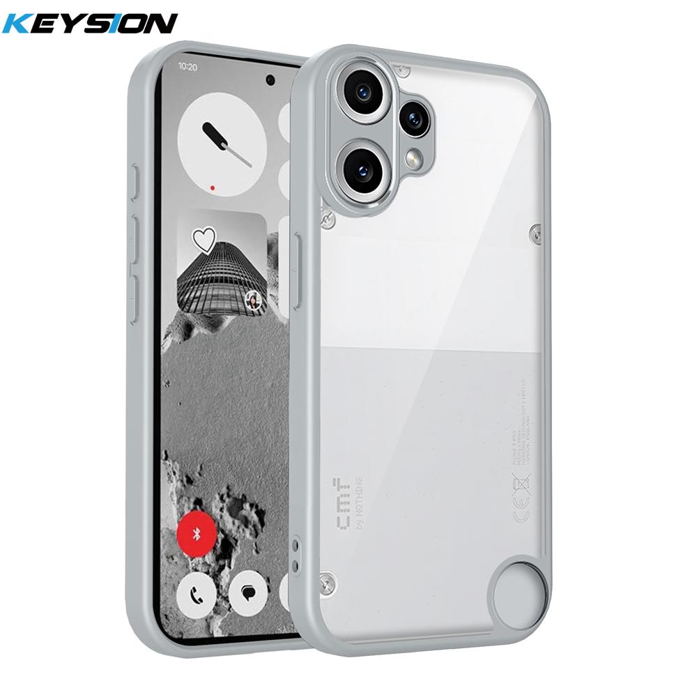 KEYSION Transparente Hülle für Nothing CMF Phone 2 Pro 1 Weiches Silikon + PC Klare Stoßfeste Handy-Rückabdeckung für CMF Phone 1 2 Pro
