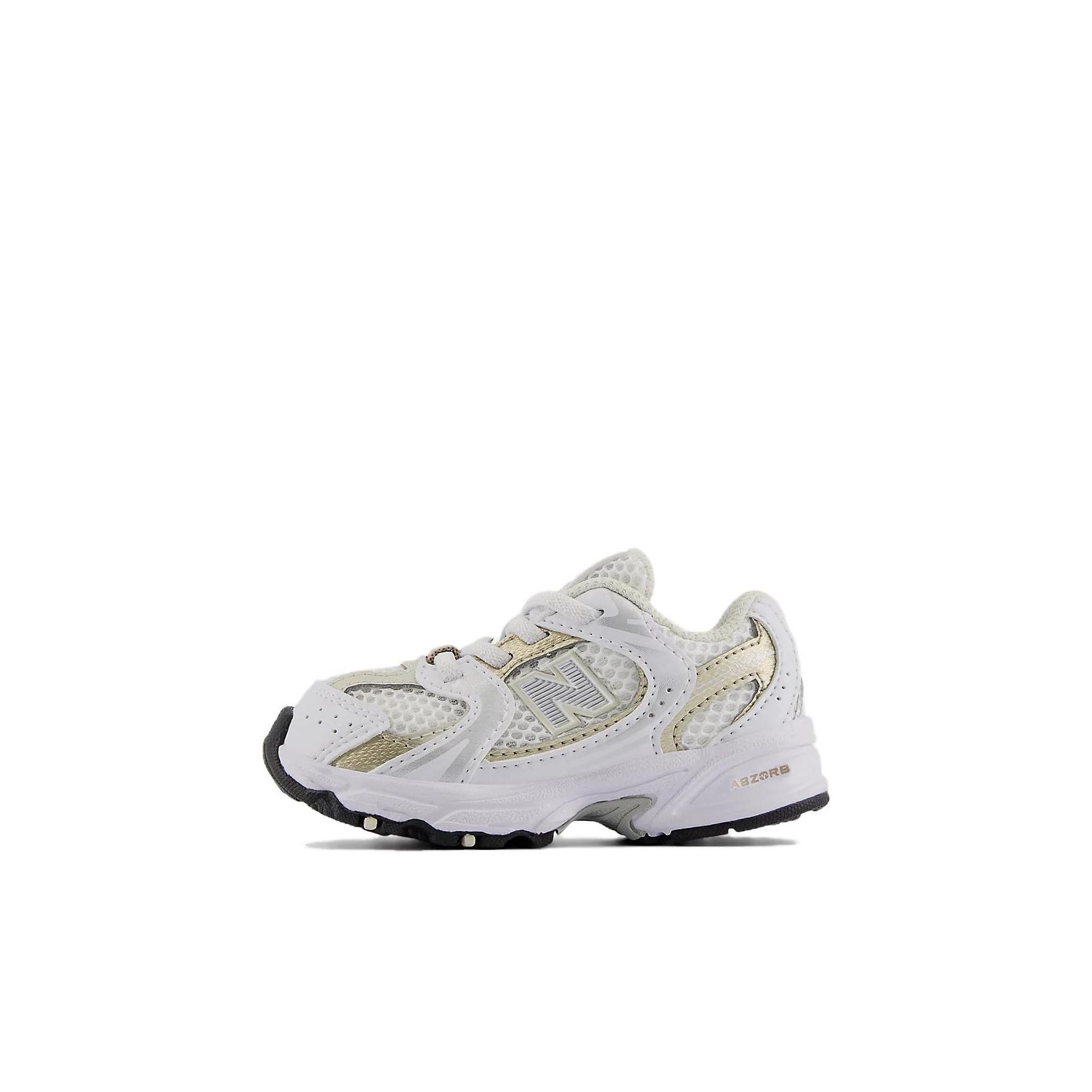 New Balance NB 530 Bungee Abrasion Resistant Low top Toddler Shoes White Infant And Toddler IZ530RD Wide (W) 27.5