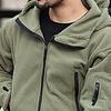 Men Jacket Solid Color Hooded Long Sleeve Fleece Slim Multi Pockets Windproof Hoodie for Outdoor