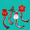 Snowflake/Doughnut Shape Dog Squeakey Chew Toys Snowman/Christmas Tree Puppy Rope Toys  Christmas