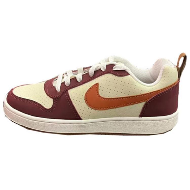 Nike Court Borough Slip Resistant Abrasion Resistant Low top Skateboard Shoes Women's Yellow Red IB4695-221