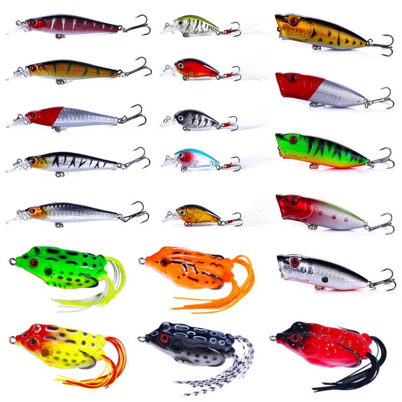 20Lure Set Mixed Rock Small Fat Frog Soft Bait Bionic Bait Bass Pike Special Fishing Essential