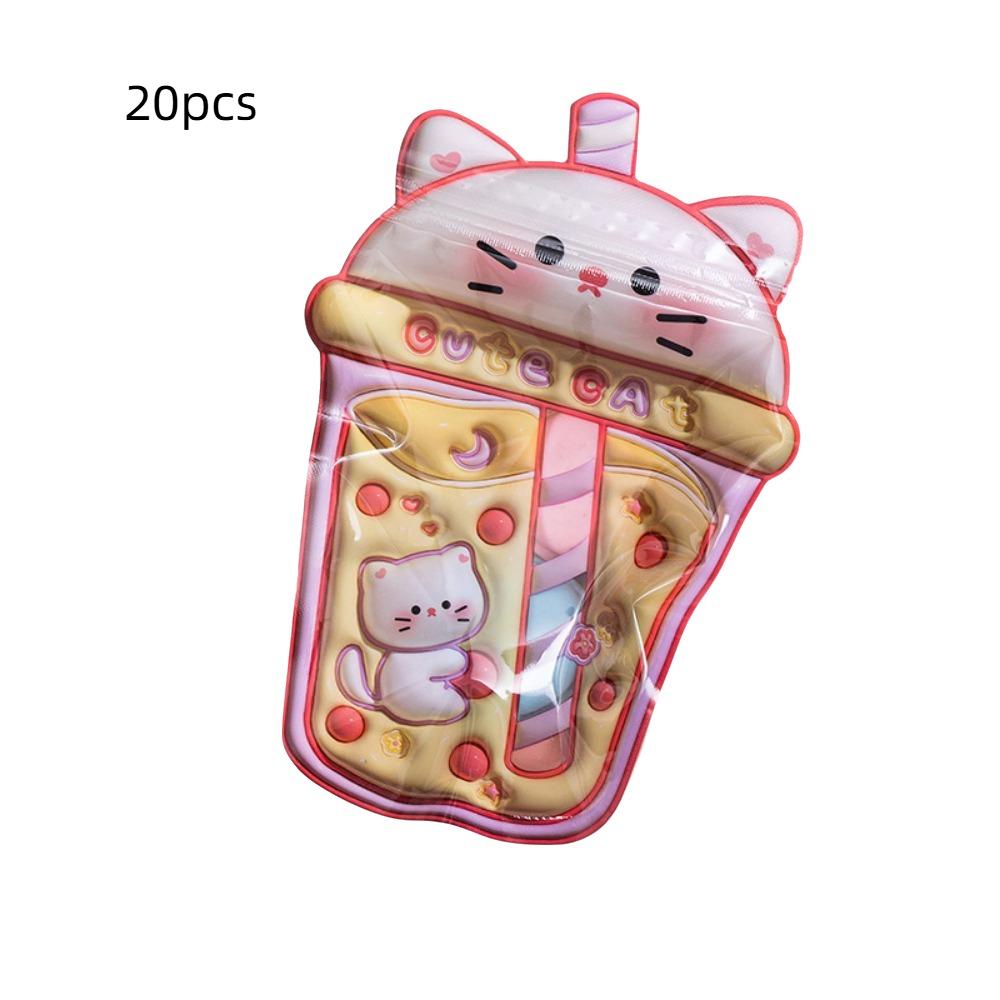 20pcs 3D Goodies Sealed Bags Bear Wrapping Bags Cute Self-sealing Bags New Year Gift