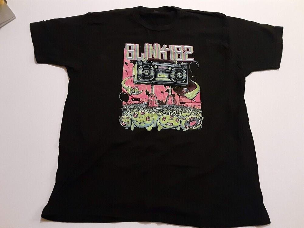 BLINK-182 Schwarz Vintage ALIEN RABBITS Baumwolle Unisex Klassisch S-234XL T-Shirt M337 Unisex T-Shirt