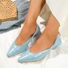 Chaussures Simples pour Femmes à la Mode Style Européen Cuir Huilé Découpe Talon Chat Tige Basse Automne Été Nouvel Arrivage Confortable