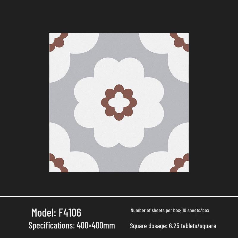 400x400 Zelená francouzská retro dlaždice s malým květinovým vzorem pro kuchyň, koupelnu, balkon a podlahu