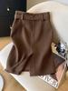 2025 Autumn/Winter High-Waisted Grey A-line Skirt - Thickened, Slimming, Hip-Hugging