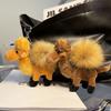 1Pc Personalized and Creative Real Raccoon Fur Ball Small Camel Bag Pendant Cute Plush Doll Car Keychain Pendant