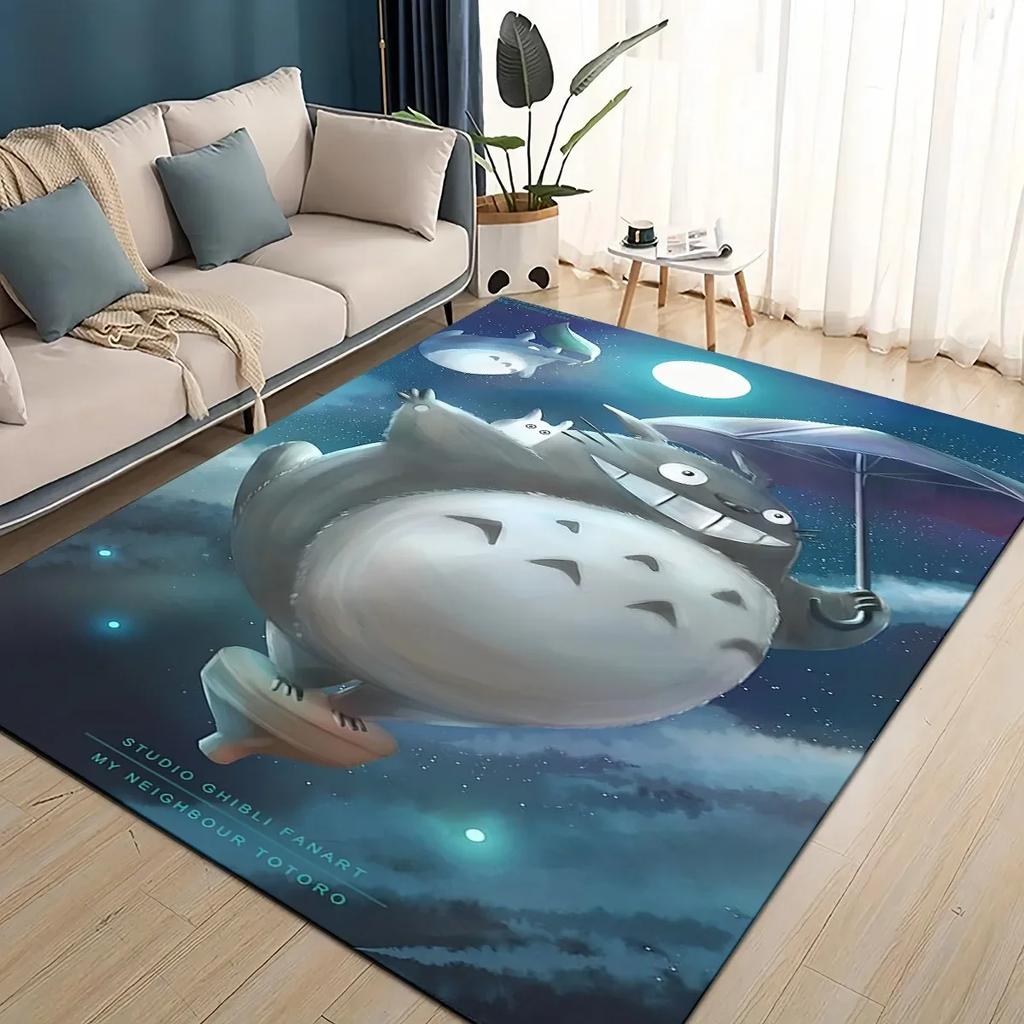 3D T-Totoros Cartoon Area Rug Large,Carpet Rug for Living Room Bedroom Sofa Doormat Decoration,kid Play Non-slip Floor Mat