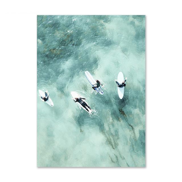 Nordische Meer Landschaft Strand Palme Surf Riff Wand Kunst Malerei Leinwand Druck Wand Poster Drucke Wand Bilder Hause Dekoration