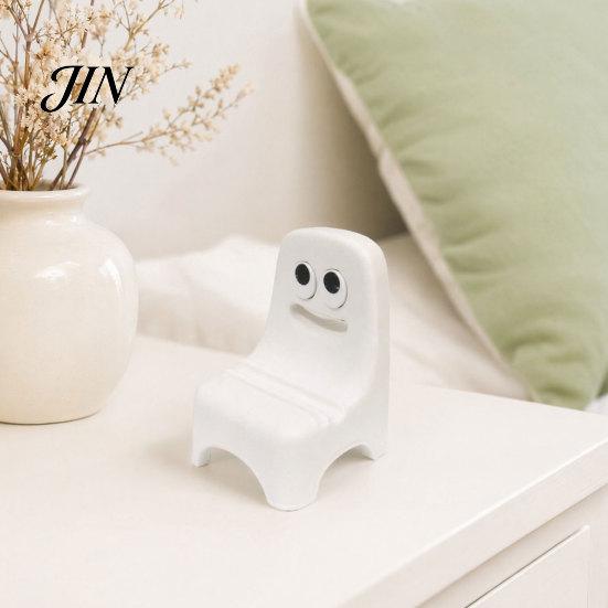 Small Mobile Stand 3D Printed Phone Holder, Ghost Chair Shape Compact Stand, Smiling Face Portable Anti-Slip Decorative for Home Office Travel