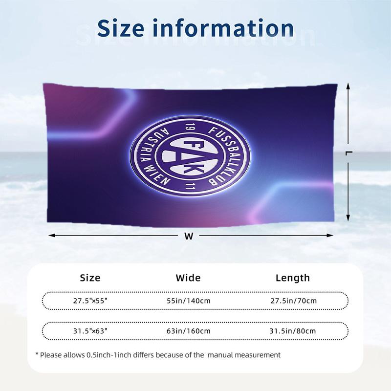 Austria Wien FC stampa Asciugamano da Spiaggia Quick Dry Microfibra Assorbente Portatile da Viaggio Asciugamano da Nuoto