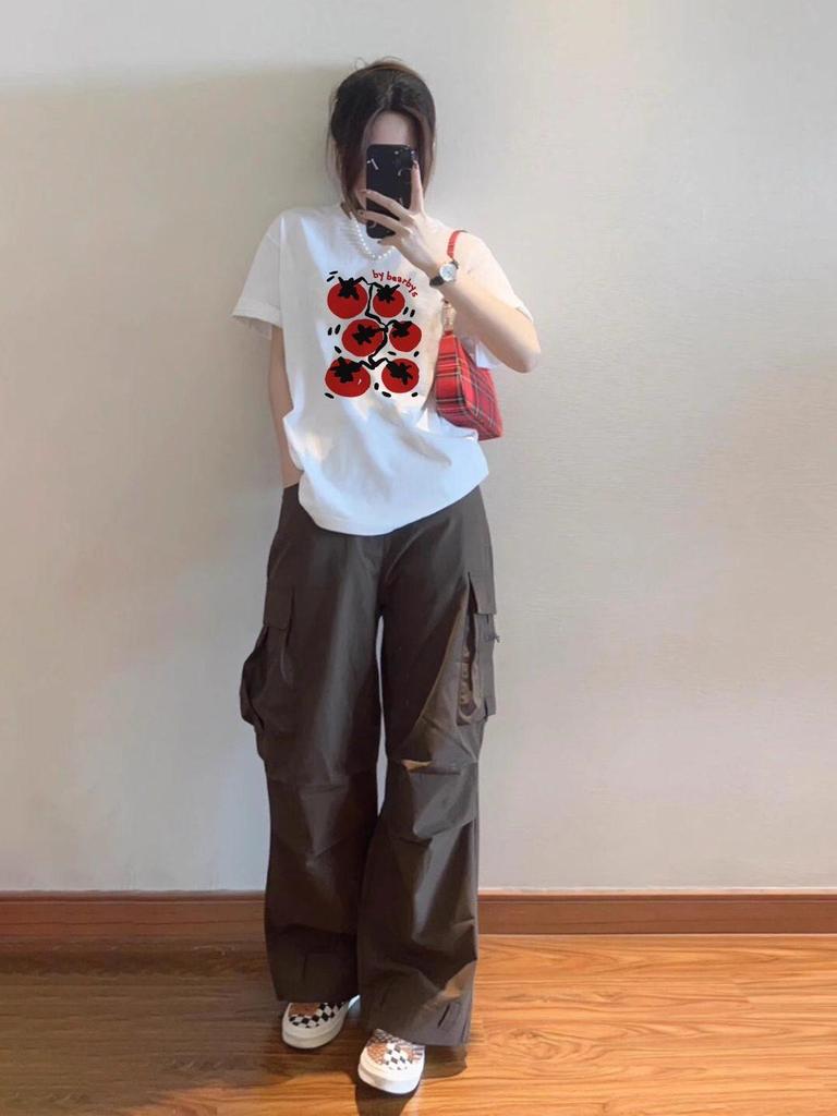 Trendy Plus Size Summer Print Short Sleeve Women's Top - Loose, Slimming, Casual Half Sleeve T-shirt