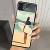 Surfbrett Ästhetik Harte PC Handyhülle Für Samsung Galaxy Z Flip 7 6 5 4 3 Schwarz ZFlip7 ZFlip6 Flip5 Flip4 Flip3 5G Bedruckte Hülle