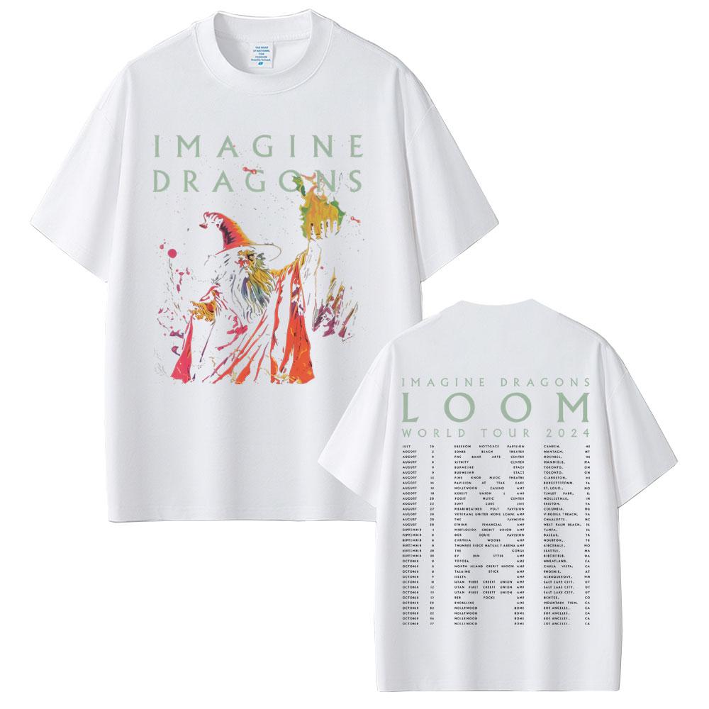 Rock Band Imagine Dragons Loom World Tour 2025 T Shirt Men Women Hip Hop Oversized Tshirts Male Casual Cotton Vintage Tshirt